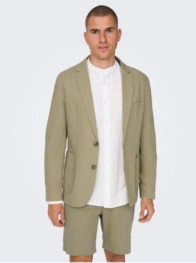 Beige men's blazer with linen ONLY & SONS Eve - Men