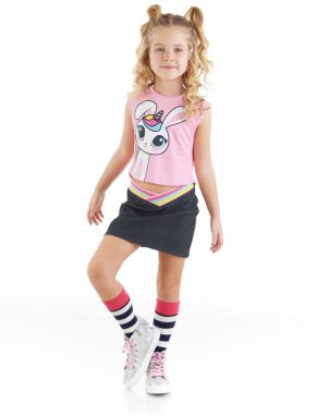 Denokids Unicorn Rabbit Girls Kids T-shirt Skirt Suit