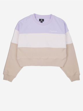 Purple Beige Women's Striped Sweatshirt Converse - Women