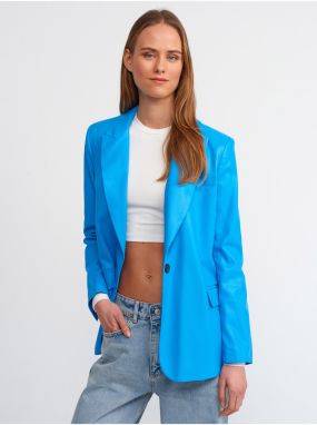 Dilvin 6871 Faux Leather Jacket-Blue