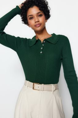 Trendyol Emerald Green Polo Neck Knitwear Sweater