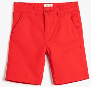 Koton Bermuda Shorts Basic Chino Pocket Cotton Adjustable Elastic Waist