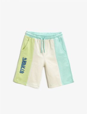 Koton Boy's Tie Waist Elastic Printed Color Transition Shorts