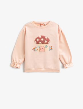 Koton Mushroom Applique Detailed Sweatshirt Cotton