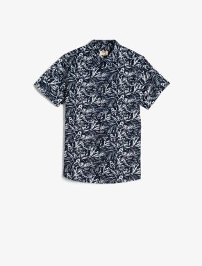 Koton Short Sleeve Shirt with Palm Print