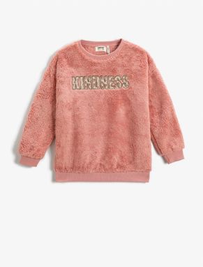 Koton Plush Sweatshirt Crew Neck