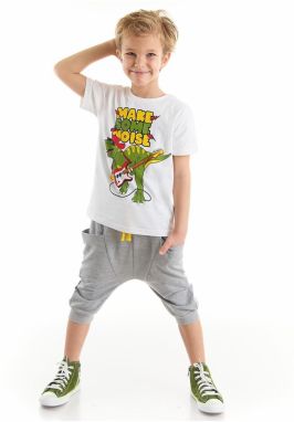 Denokids Noise Boy T-shirt Capri Shorts Set