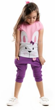 Mushi Girl's T-shirt Capri Shorts Set with Rabbit Leggings