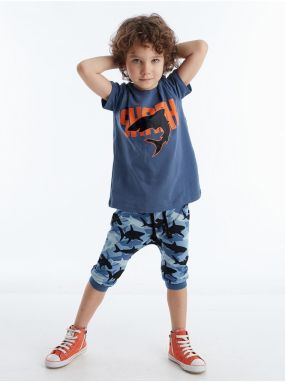mshb&g Shark Camo Boy's T-shirt Capri Shorts Set