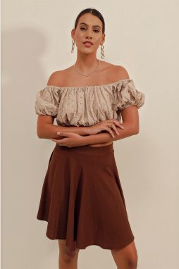 Bigdart 1885 Flare Mini Skirt - Brown