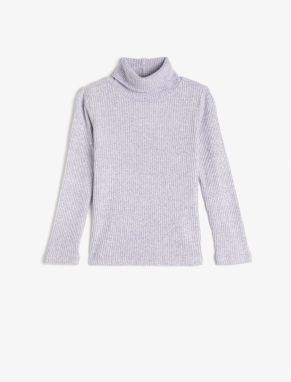 Koton Turtleneck T-shirt with Long Sleeves, Corduroy