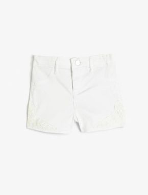 Koton Shorts Crochet Lace Detail Pocket Cotton Blended