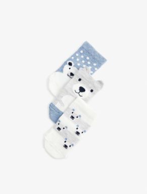 Koton 3-Piece Teddy Bear Patterned Socks Set