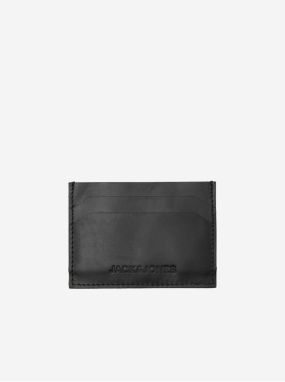 Black Men's Leather Jack & Jones Side Credit Card Case - Mens