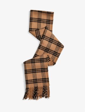 Koton Plaid Tasseled Scarf