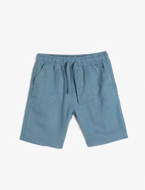 Koton Shorts Linen-Mixed with Tie Waist, Pockets.