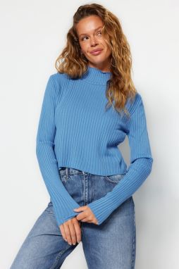 Trendyol Blue High Neck Knitwear Sweater