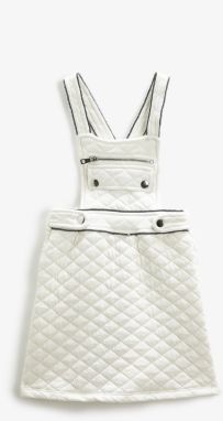 Koton Salopette Dress with Quilted Detail, Zipper with Pocket Detail.
