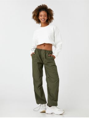 Koton Crop Sweatshirt Crew Neck Long Sleeve Relaxed Fit