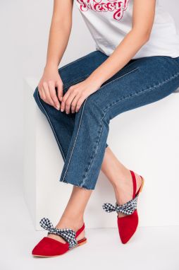 Fox Shoes Red and Navy Blue Women's Flats