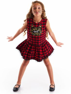 mshb&g Cat Plaid Sleeveless Girl's Dress