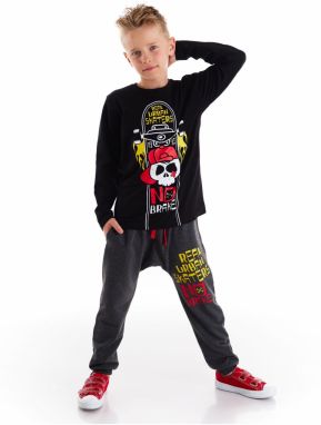 mshb&g Black Skateboard Boy T-shirt Trousers Set