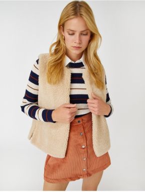 Koton Corduroy Buttoned Mini Skirt