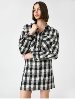 Koton Checkered Pocket Jacket