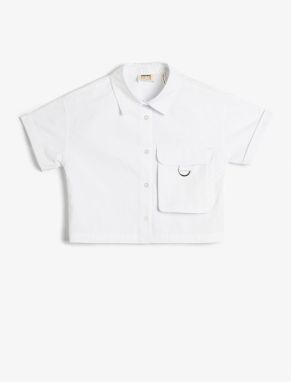 Koton Shirt Short Sleeve Pocket Detail Cotton