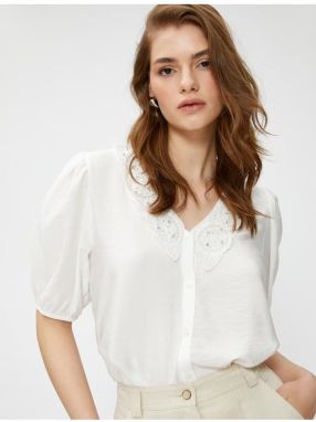 Koton Women's Off-Shoulder White Shirt