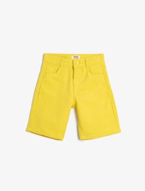 Koton Chino Shorts with Adjustable Elastic Waist Pockets Cotton