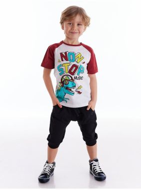 mshb&g Dino Music Boy's T-shirt Capri Shorts Set