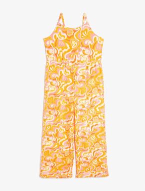 Koton Overalls, Halterneck Full Length, Wide Leg Straps, Abstract Pattern.