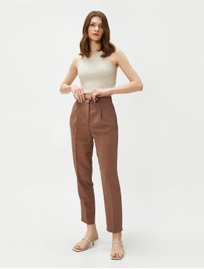 Koton Cigarette Trousers Pocketed Pleated Modal Blended