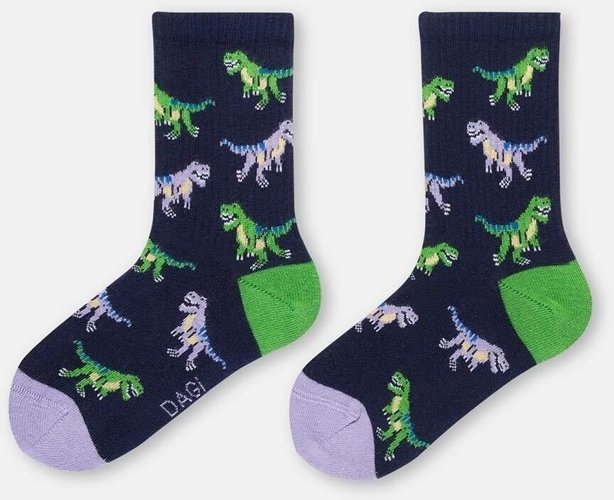 Dagi Navy Blue Boy Dinosaur Patterned Socks