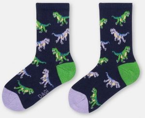 Dagi Navy Blue Boy Dinosaur Patterned Socks