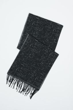 ALTINYILDIZ CLASSICS Men's Black-gray Patterned Scarf