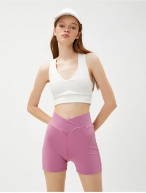 Koton Short Biker Yoga Leggings with Waist Detail.