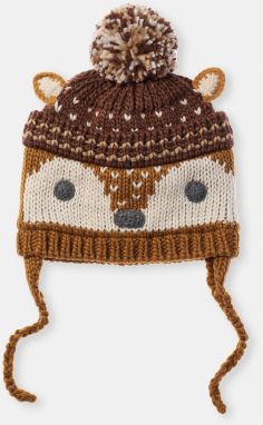 Dagi Kids Brown Bird Patterned Beanie