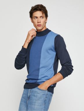 Koton Color Blocked Sweater Half Turtleneck