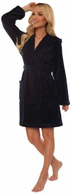 Women's bathrobe De Lafense 806 short S-XL navy blue 042