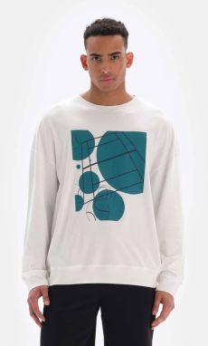 Dagi White Men's Tennis Printed Sweatshirt