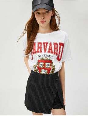 Koton Harvard T-Shirt Licensed Printed Short Sleeve Crew Neck