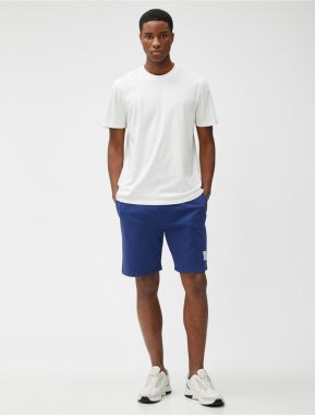 Koton Slogan Printed Shorts Shorts with lacing at the waist, Slim-fit, Pockets Tag Detail.