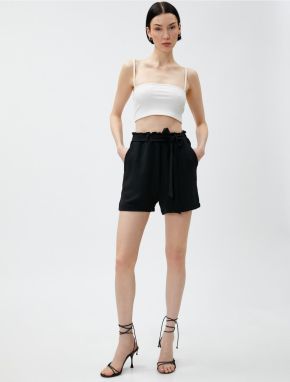 Koton Belted Shorts with Pockets