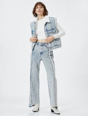 Koton Džínsy s vysokým pásom Straight Leg-Eve Jeans