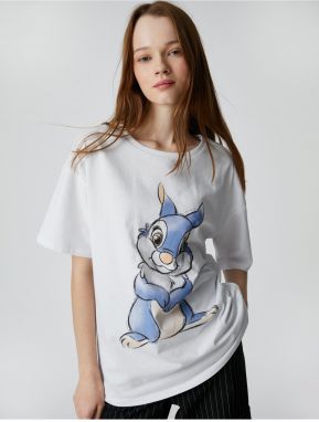 Koton Bambi T-Shirt Oversize Licensed Crew Neck Short Sleeve