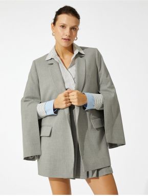 Koton Double Breasted Blazer Jacket with Slit Sleeves