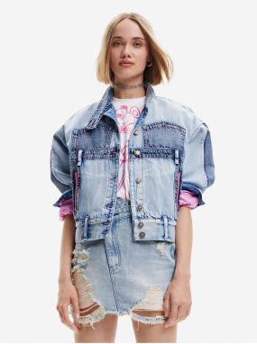 Blue Denim Jacket Desigual Pink Pant - Women