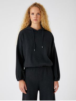 Koton Hooded Sweatshirt with Elastic Detail.